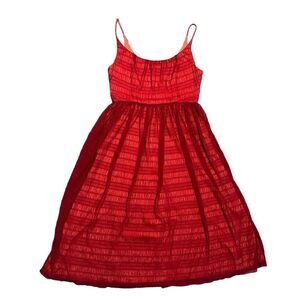 Fossil Red Lacey Mesh Midi Dress Size 4